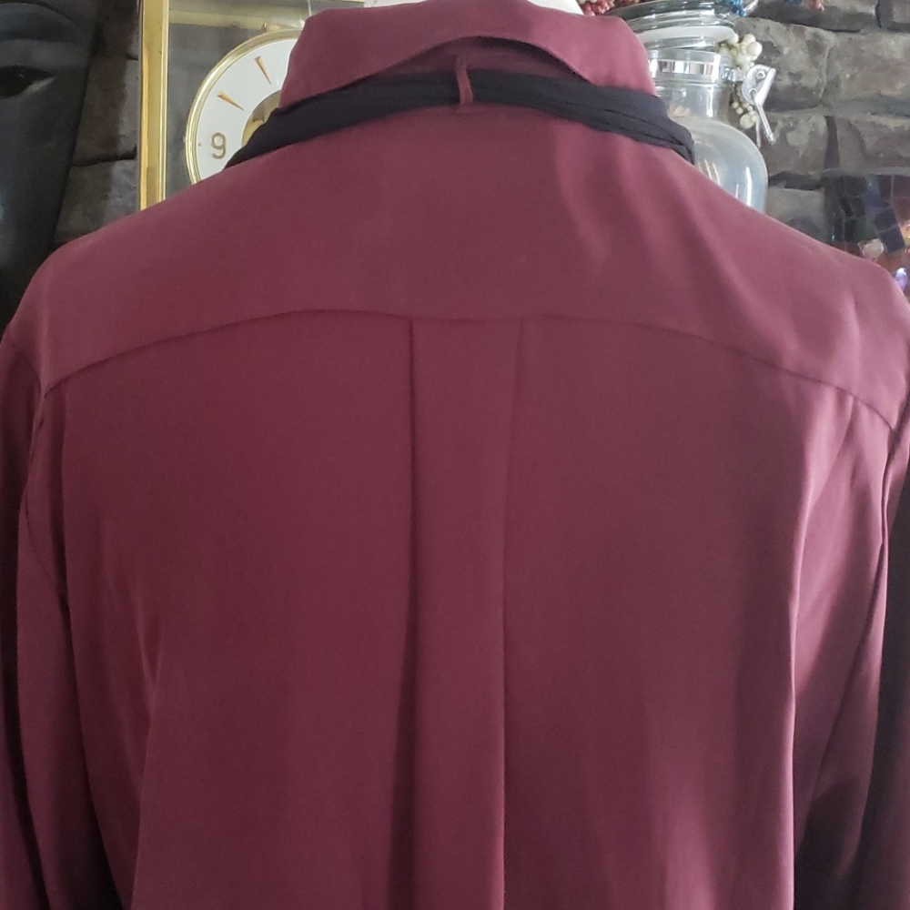 SALE⚡️FRAME SILK WINE TIE TOP SZ L - Picture 3 of 9